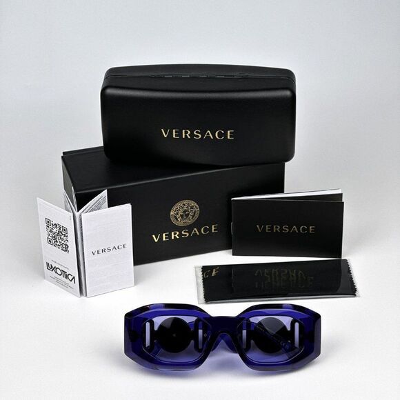 NEW Versace VE4425U MEDUSA BIGGIE 54191A  Purple Transparent Unisex Sunglasses main image 6
